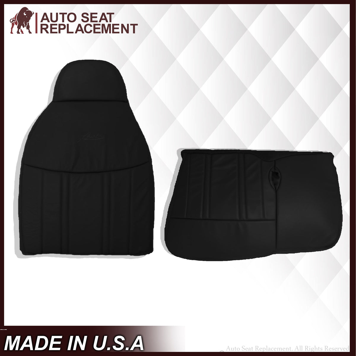 1997-1998 Ford F150 Lariat XLT 60/40 SPLIT Full Front in Black: Choose Leather or Vinyl