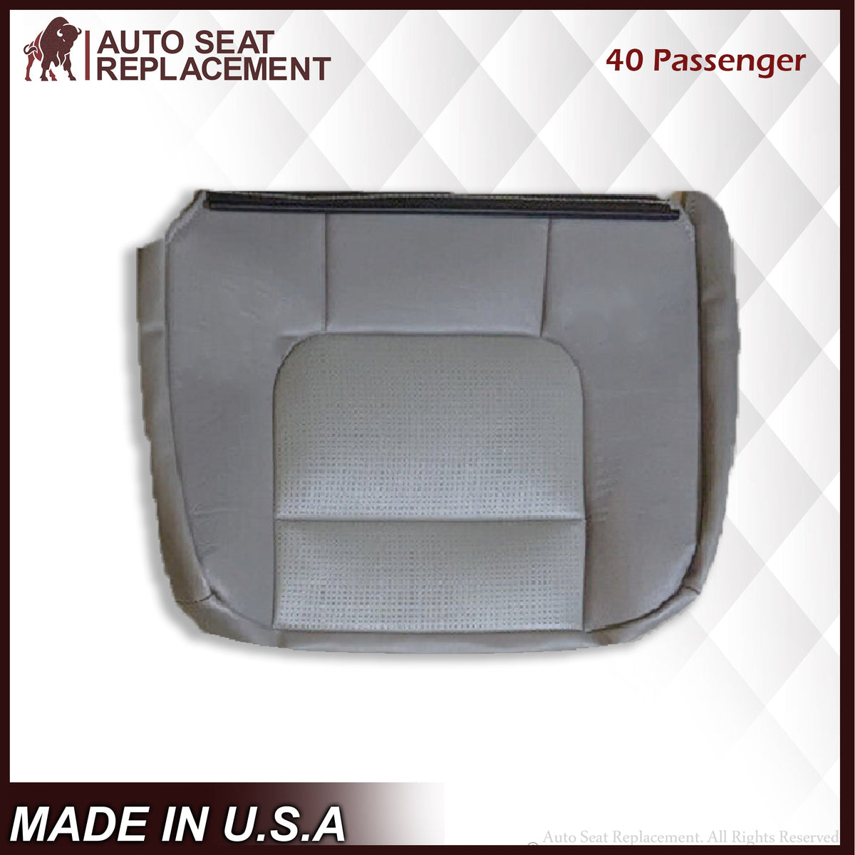 2001 2002 2003 Ford F350/F250 Lariat Extended Cab SECOND ROW Perforated Leather Seat Cover in Gray
