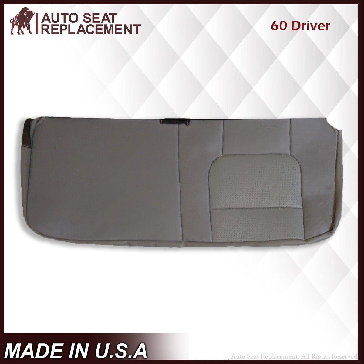 2001 2002 2003 Ford F350/F250 Lariat Extended Cab SECOND ROW Perforated Leather Seat Cover in Gray