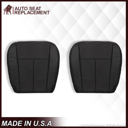 2007-2014 Ford Expedition Driver and Passenger SOLID Replacement Seat Cover in BLACK Leather or Vinyl