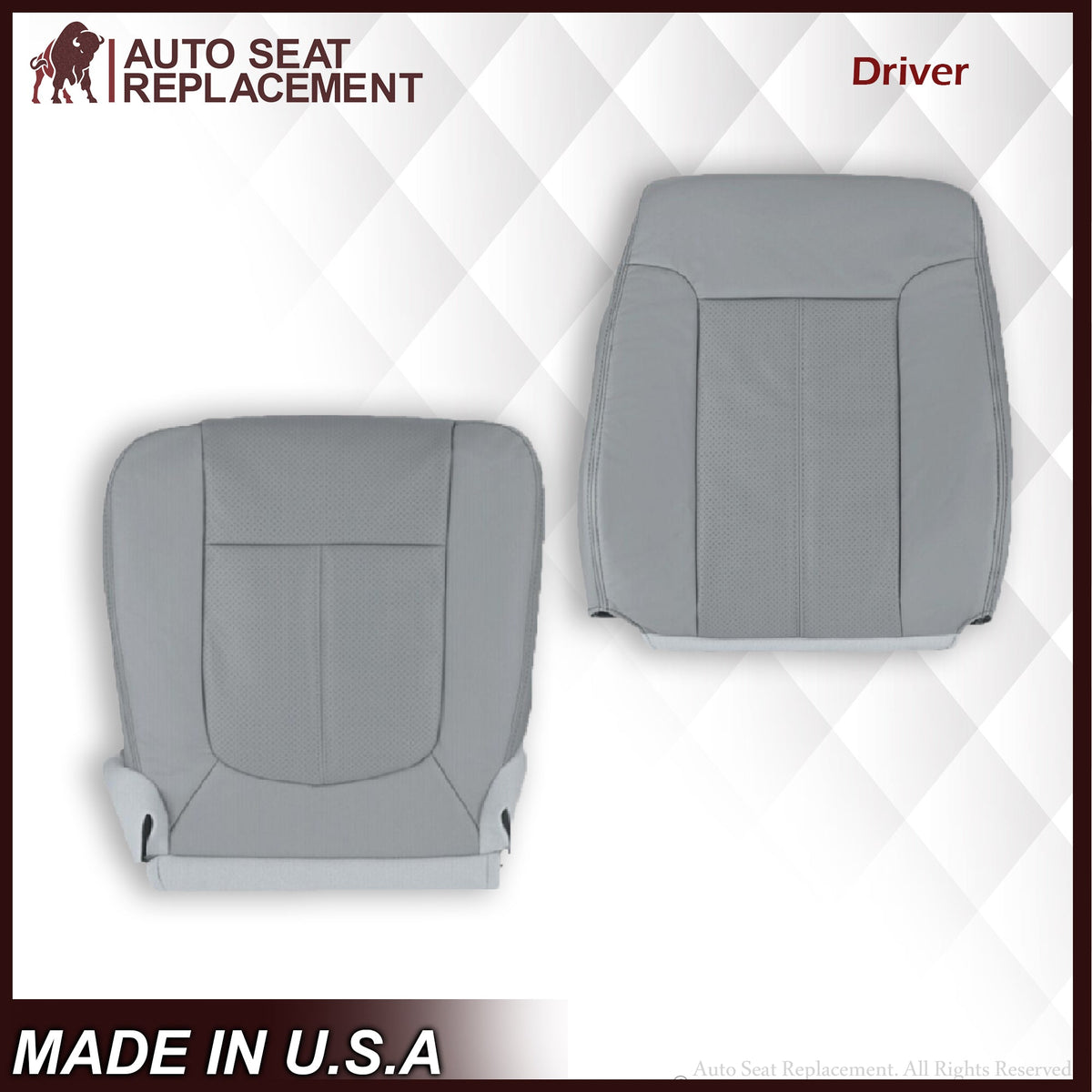 2011-2016 Ford F-250 F-350 F-450 Lariat Seat Cover Replacement & Cushion Foam in Steel Gray: Choose From Variants