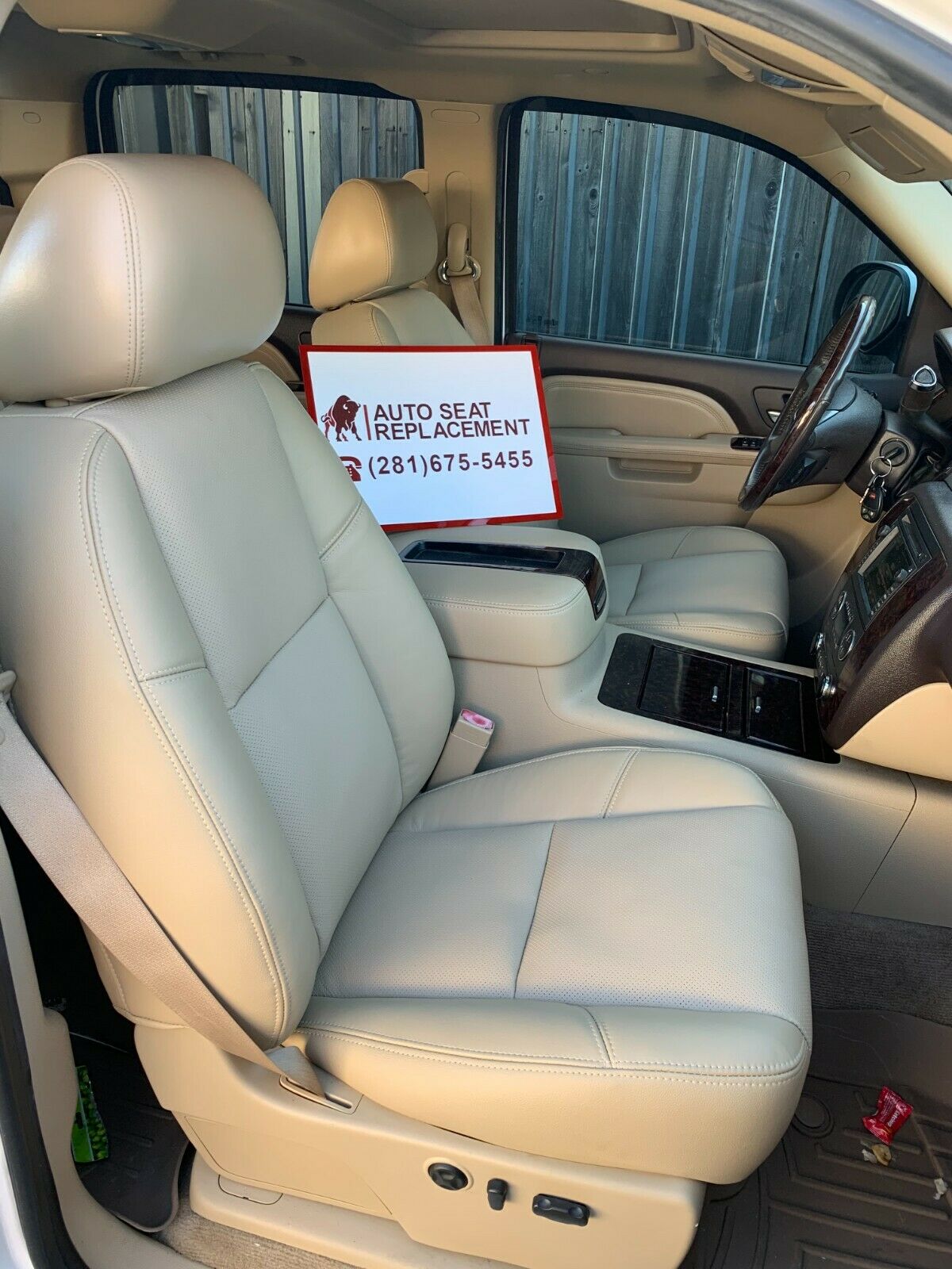 2007-2014 Chevy Silverado Suburban Tahoe Perforated Seat Cover in Light Cashmere Tan: Choose From Variation