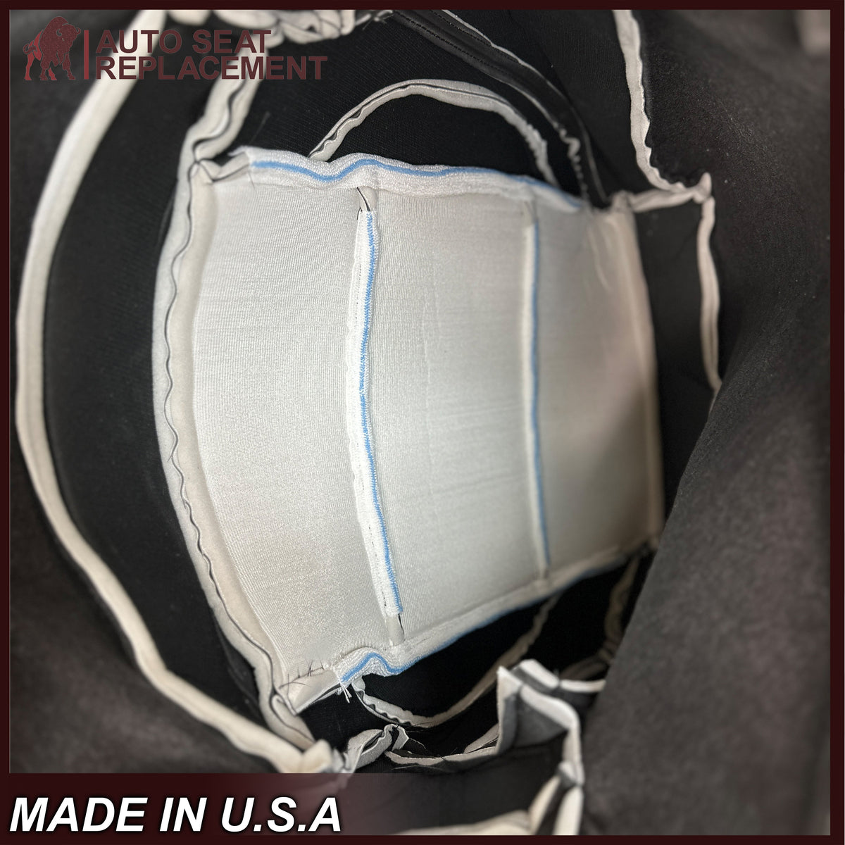 2014 - 2018 GMC Sierra Denali SECOND ROW Solid Passenger 40 Bottom in Jet Black Genuine Leather OR Vinyl