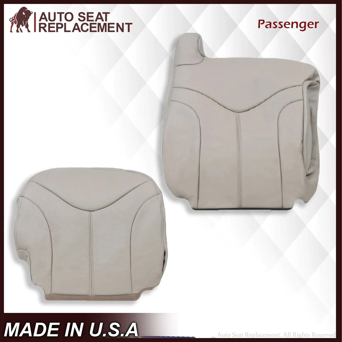 2000-2002 GMC Yukon XL 2nd Row Captain Seat 50/50 Seat Cover in Shale Tan: Choose From Variation