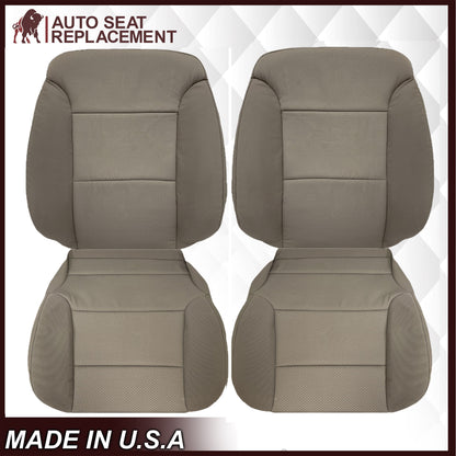 2014-2019 Chevy Silverado & GMC Sierra Cloth Fabric Seat Cover Replacement in Dune Tan OR Dark Ash Gray