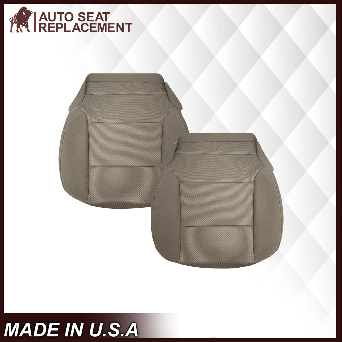 2014-2019 Chevy Silverado & GMC Sierra Cloth Fabric Seat Cover Replacement in Dune Tan OR Dark Ash Gray