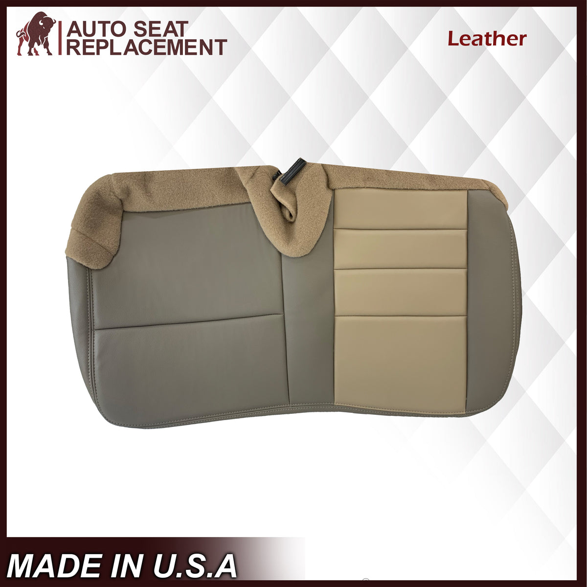 2002 2003 2004 Ford Excursion Eddie Bauer Edition Second Row 60/40 Seat Covers In 2 Tone Tan-Gray: Choose From Variations