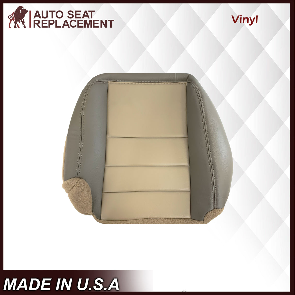 2002 2003 2004 Ford Excursion Eddie Bauer Edition Second Row 60/40 Seat Covers In 2 Tone Tan-Gray: Choose From Variations