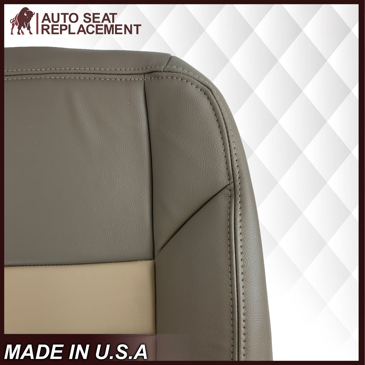 2002 2003 2004 Ford Excursion Eddie Bauer Edition Second Row 60/40 Seat Covers In 2 Tone Tan-Gray: Choose From Variations