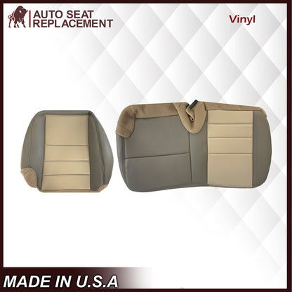 2002 2003 2004 Ford Excursion Eddie Bauer Edition Second Row 60/40 Seat Covers In 2 Tone Tan-Gray: Choose From Variations