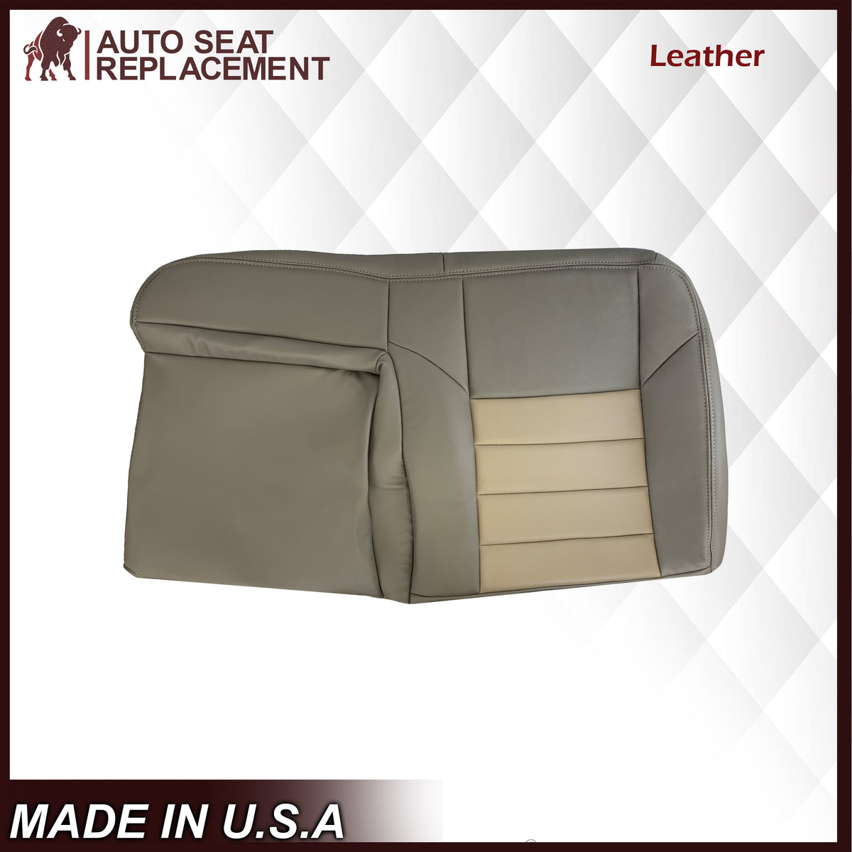2002 2003 2004 Ford Excursion Eddie Bauer Edition Second Row 60/40 Seat Covers In 2 Tone Tan-Gray: Choose From Variations