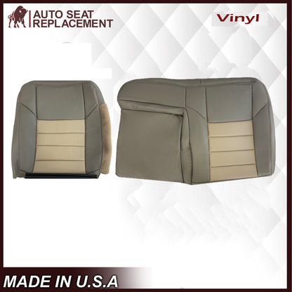 2002 2003 2004 Ford Excursion Eddie Bauer Edition Second Row 60/40 Seat Covers In 2 Tone Tan-Gray: Choose From Variations