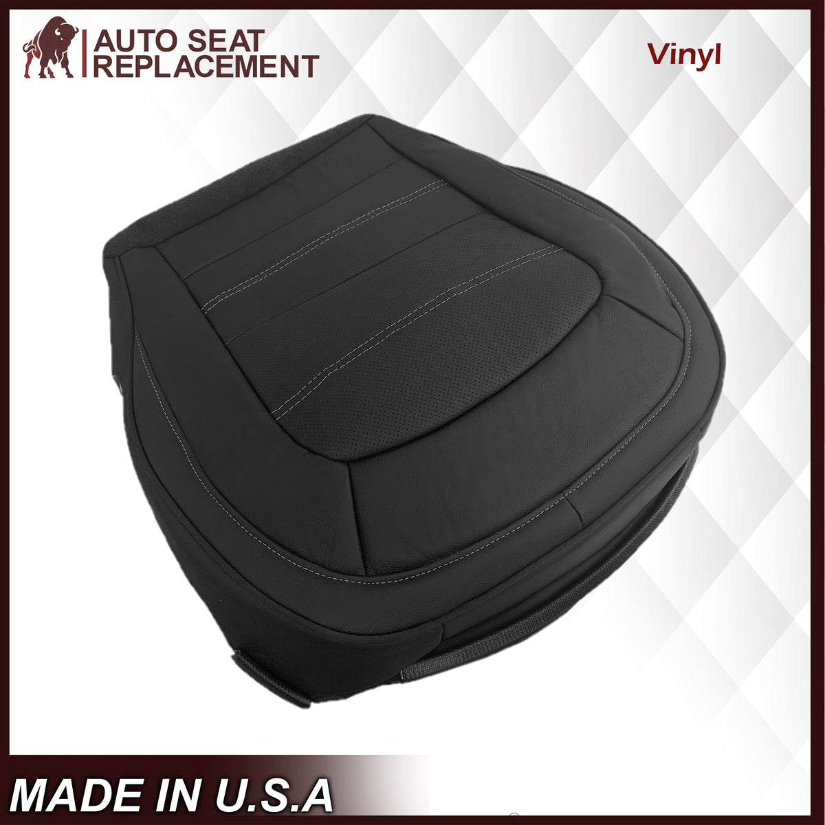 2015 - 2022 GMC Canyon & Canyon Denali (PERFORATED) Replacement Bottom Seat Covers in Jet Black OR Gray / Dune Tan: Choose your side