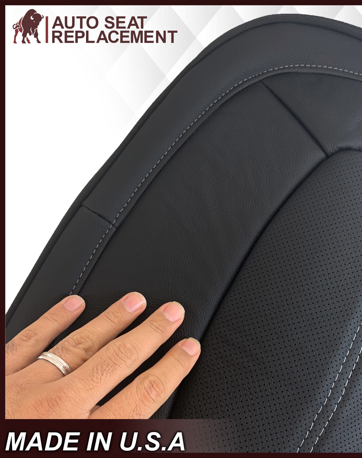 2015 - 2022 GMC Canyon & Canyon Denali (PERFORATED) Replacement Bottom Seat Covers in Jet Black OR Gray / Dune Tan: Choose your side
