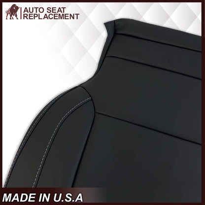 2014 2015 2016 2017 2018 2019 Chevy Silverado Tahoe Suburban & GMC Yukon Leather & Vinyl Seat Cover Replacement in Black (Jet Black)