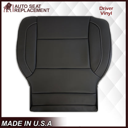 2014 2015 2016 2017 2018 2019 Chevy Silverado Tahoe Suburban & GMC Yukon Leather & Vinyl Seat Cover Replacement in Black (Jet Black)