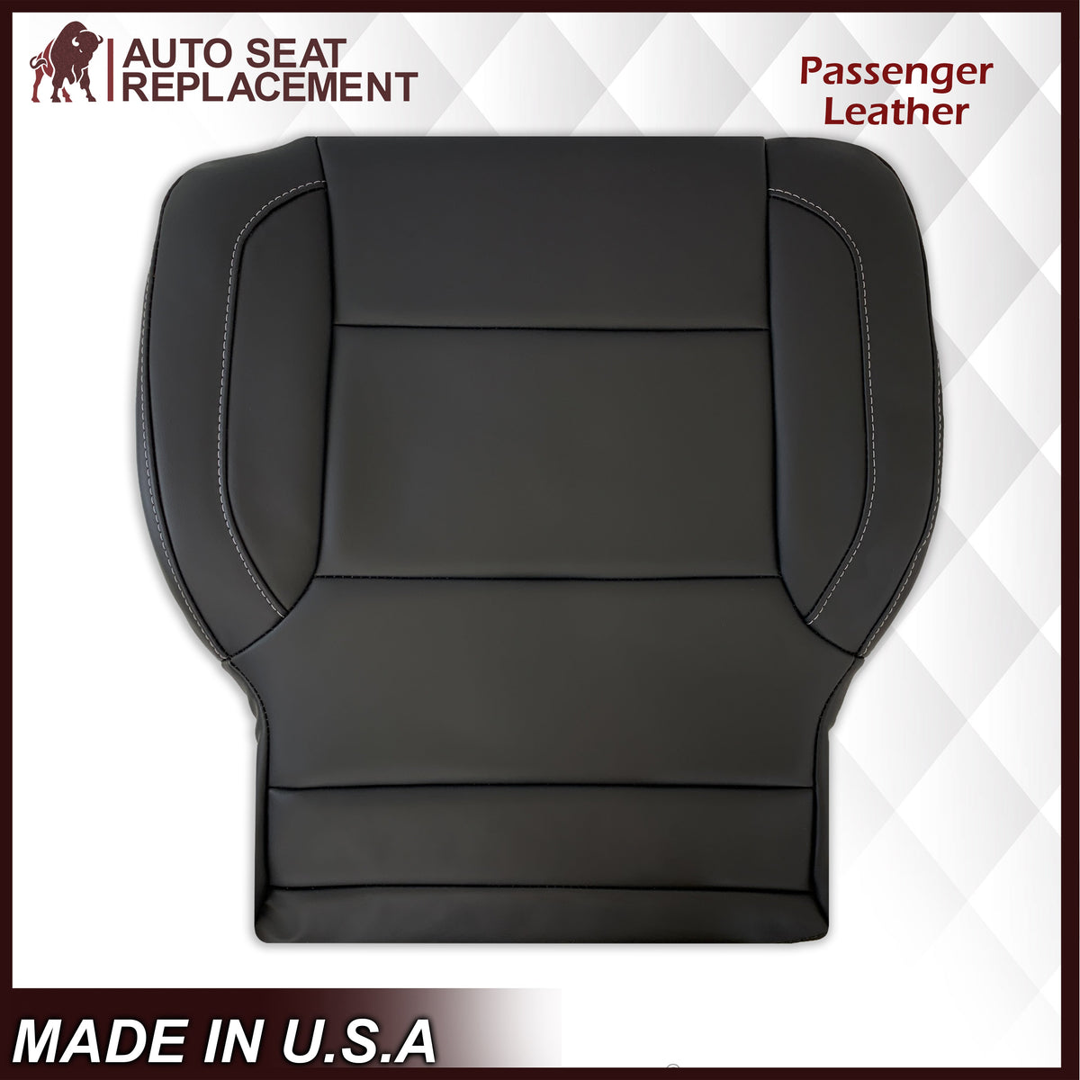 2014 2015 2016 2017 2018 2019 Chevy Silverado Tahoe Suburban & GMC Yukon Leather & Vinyl Seat Cover Replacement in Black (Jet Black)