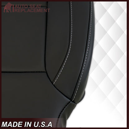 2014 2015 2016 2017 2018 2019 Chevy Silverado Tahoe Suburban & GMC Yukon Leather & Vinyl Seat Cover Replacement in Black (Jet Black)