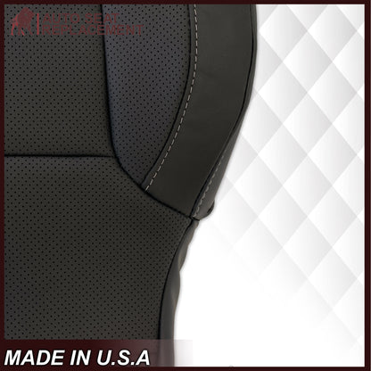 2014 - 2019 Chevy Silverado Tahoe Suburban & GMC Yukon Perforated Leather Seat Cover Replacement in Black (Perforated Jet Black)