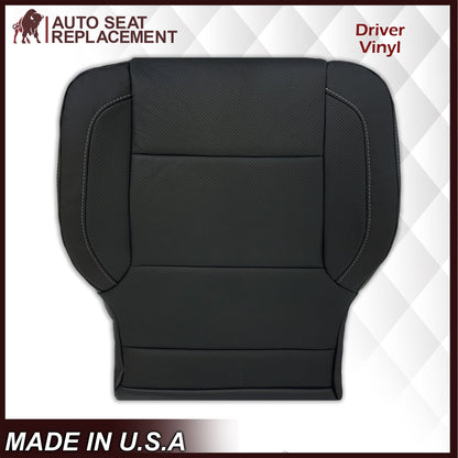 2014 - 2019 Chevy Silverado Tahoe Suburban & GMC Yukon Perforated Leather Seat Cover Replacement in Black (Perforated Jet Black)