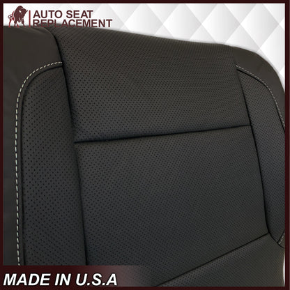 2014 - 2019 Chevy Silverado Tahoe Suburban & GMC Yukon Perforated Leather Seat Cover Replacement in Black (Perforated Jet Black)