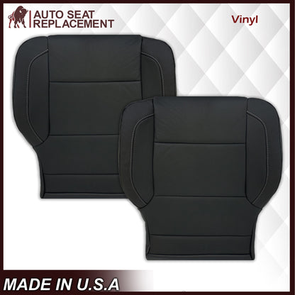 2014 - 2019 Chevy Silverado Tahoe Suburban & GMC Yukon Perforated Leather Seat Cover Replacement in Black (Perforated Jet Black)