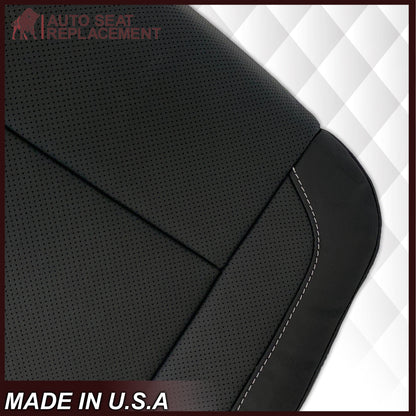 2014 - 2019 Chevy Silverado Tahoe Suburban & GMC Yukon Perforated Leather Seat Cover Replacement in Black (Perforated Jet Black)
