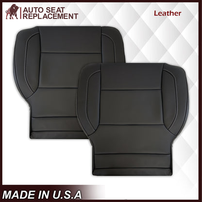 2014-2019 Chevy Silverado Tahoe Suburban & GMC Yukon Non-Perforated Leather Seat Cover Replacement in Black, Gray, or Tan