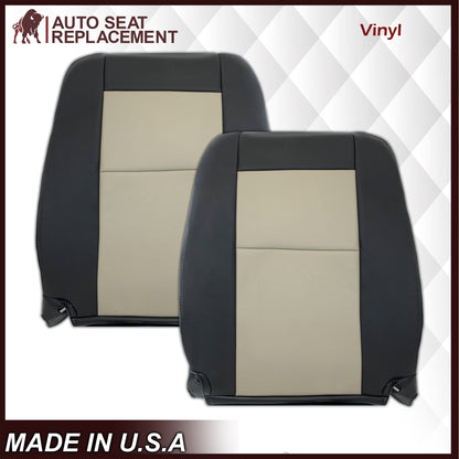 2007 2008 2009 2010 Ford Explorer Sport Trac Seat Covers in 2-Tone Black & Gray (Charcoal Black & Medium Light Stone): Choose Leather or Vinyl
