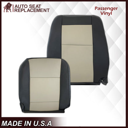 2007 2008 2009 2010 Ford Explorer Sport Trac Seat Covers in 2-Tone Black & Gray (Charcoal Black & Medium Light Stone): Choose Leather or Vinyl