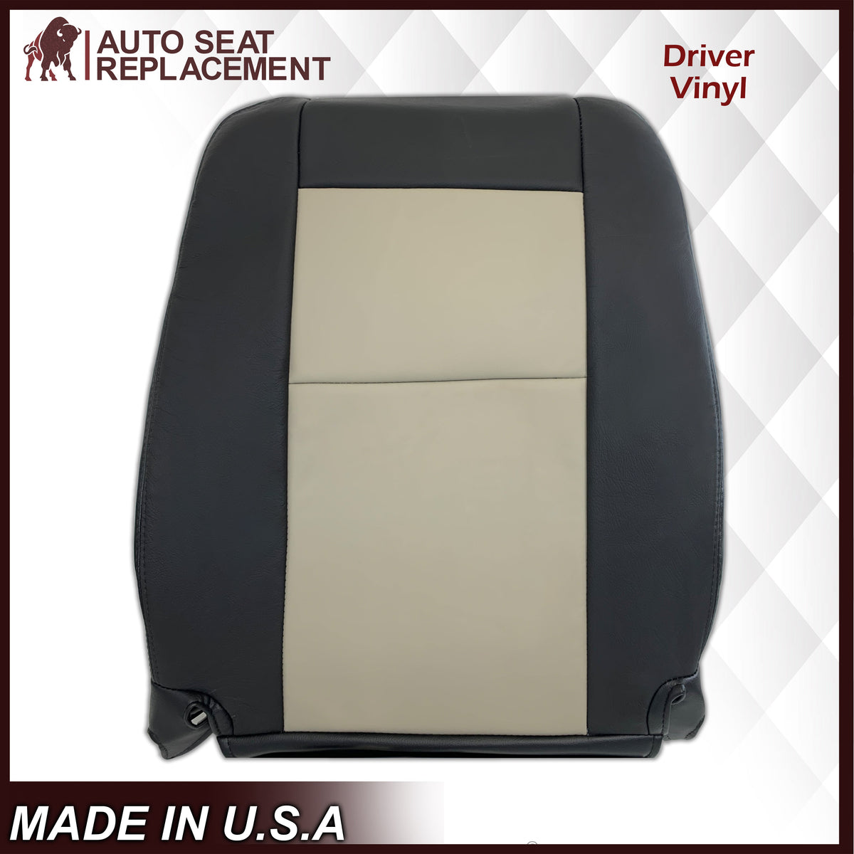2007 2008 2009 2010 Ford Explorer Sport Trac Seat Covers in 2-Tone Black & Gray (Charcoal Black & Medium Light Stone): Choose Leather or Vinyl