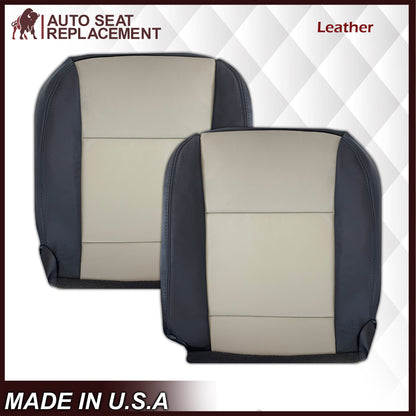 2007 2008 2009 2010 Ford Explorer Sport Trac Seat Covers in 2-Tone Black & Gray (Charcoal Black & Medium Light Stone): Choose Leather or Vinyl
