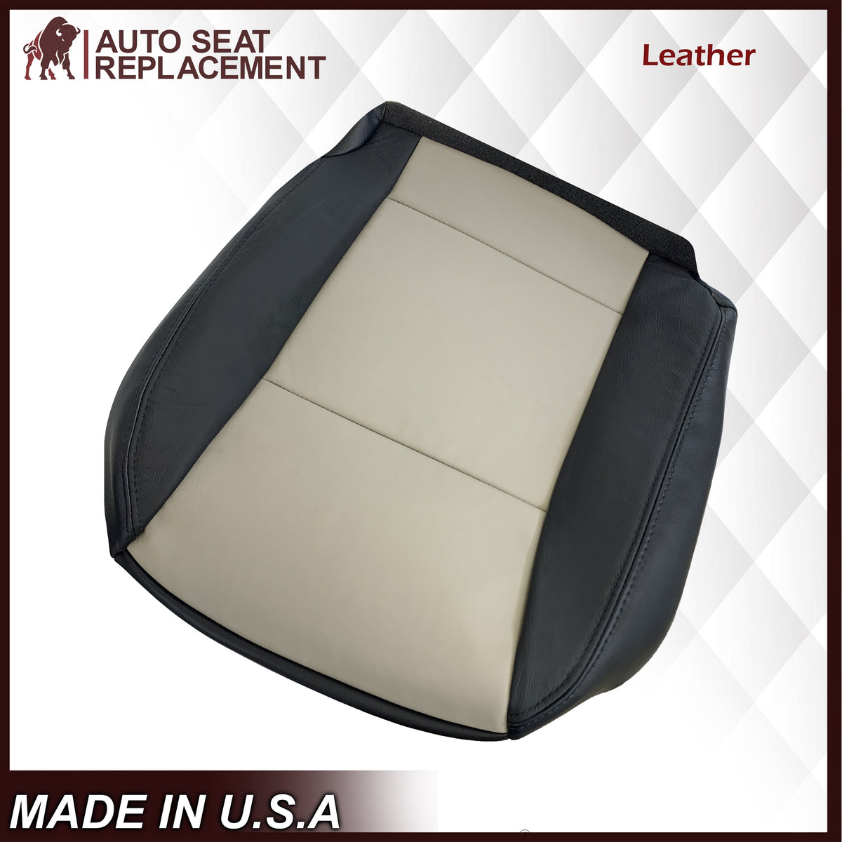 2007 2008 2009 2010 Ford Explorer Sport Trac Seat Covers in 2-Tone Black & Gray (Charcoal Black & Medium Light Stone): Choose Leather or Vinyl