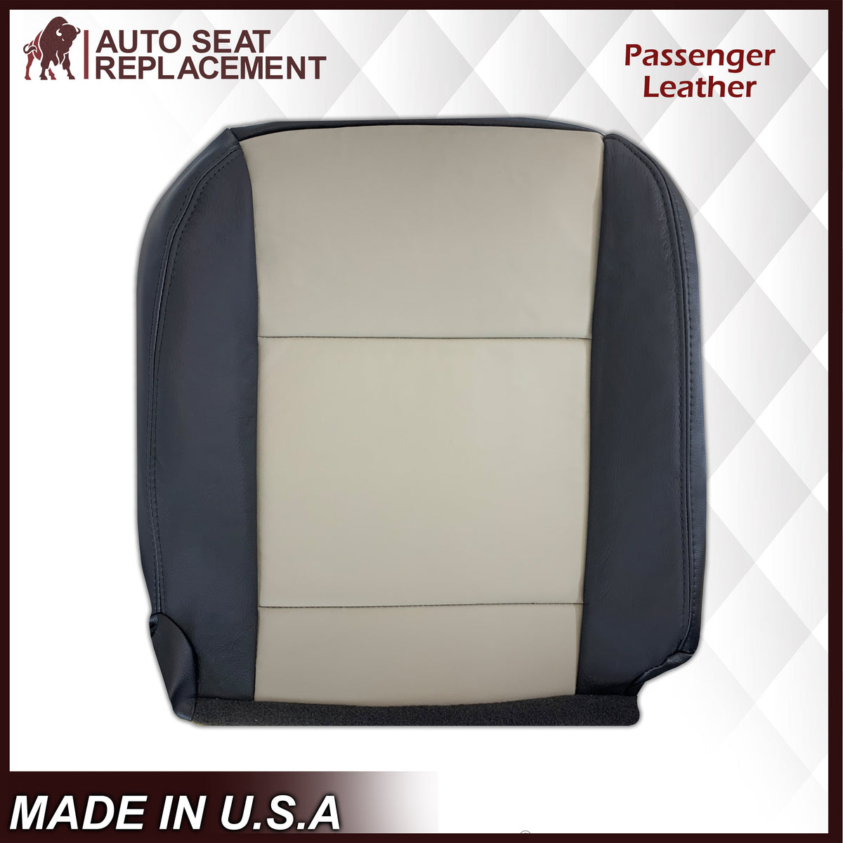 2007 2008 2009 2010 Ford Explorer Sport Trac Seat Covers in 2-Tone Black & Gray (Charcoal Black & Medium Light Stone): Choose Leather or Vinyl
