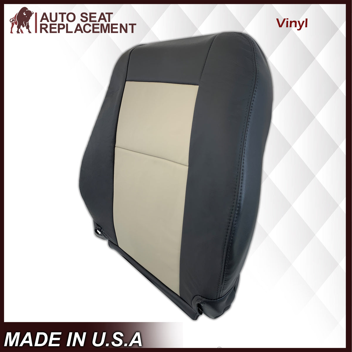 2007 2008 2009 2010 Ford Explorer Sport Trac Seat Covers in 2-Tone Black & Gray (Charcoal Black & Medium Light Stone): Choose Leather or Vinyl