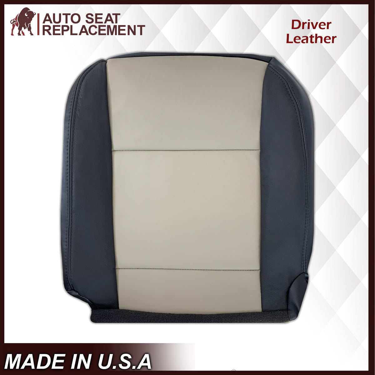 2007 2008 2009 2010 Ford Explorer Sport Trac Seat Covers in 2-Tone Black & Gray (Charcoal Black & Medium Light Stone): Choose Leather or Vinyl