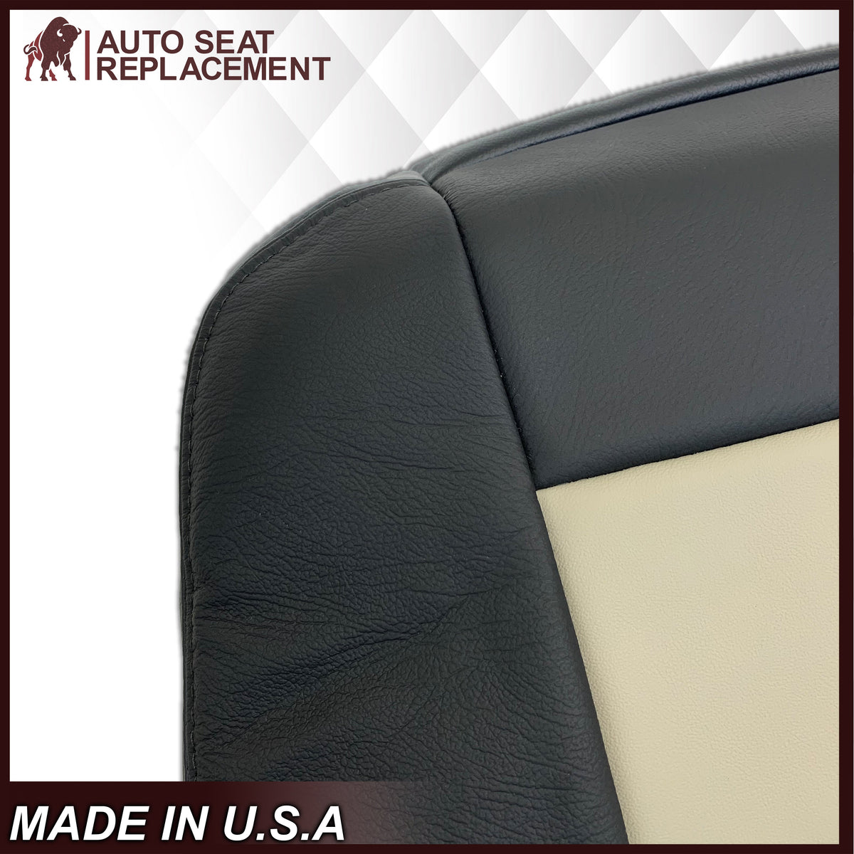 2007 2008 2009 2010 Ford Explorer Sport Trac Seat Covers in 2-Tone Black & Gray (Charcoal Black & Medium Light Stone): Choose Leather or Vinyl