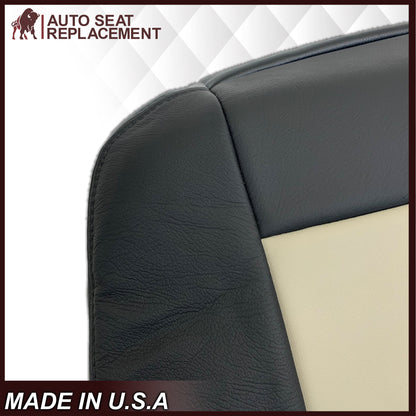 2007 2008 2009 2010 Ford Explorer Sport Trac Seat Covers in 2-Tone Black & Gray (Charcoal Black & Medium Light Stone): Choose Leather or Vinyl