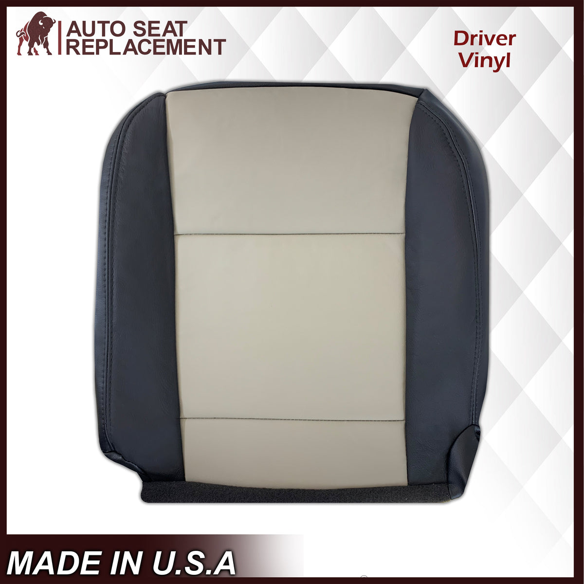 2007 2008 2009 2010 Ford Explorer Sport Trac Seat Covers in 2-Tone Black & Gray (Charcoal Black & Medium Light Stone): Choose Leather or Vinyl