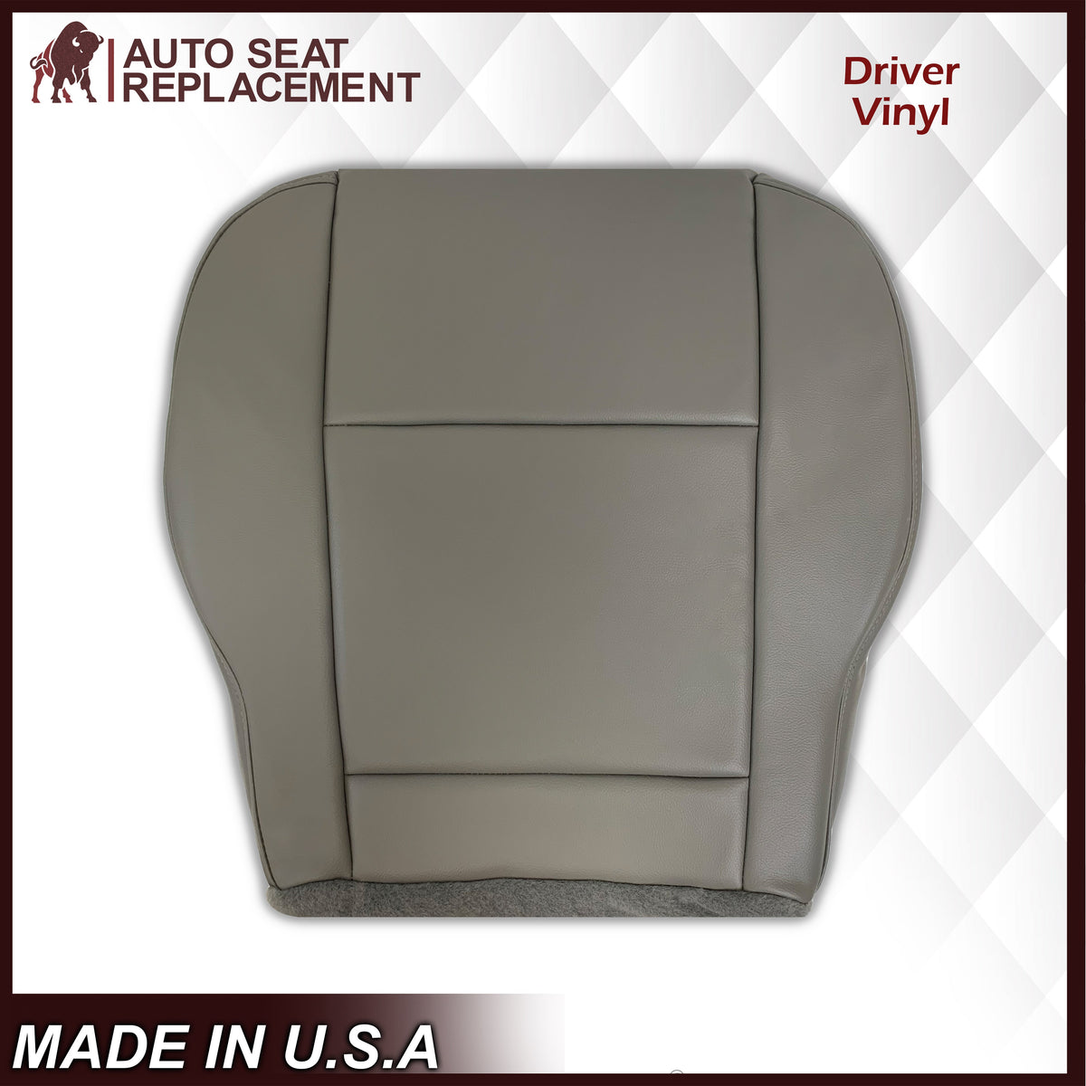 2015-2020 Ford Transit 150 250 350 Van Driver OR Passenger Side Bottom Vinyl Replacement Seat Covers in Gray: Choose Your Side And Position
