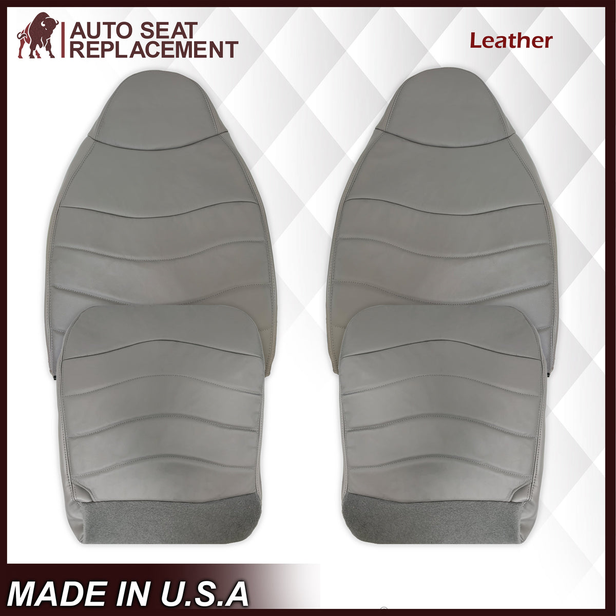 1996-1999 Ford F150 Lariat XLT Seat Cover in Medium Graphite Gray: Choose Leather or Vinyl