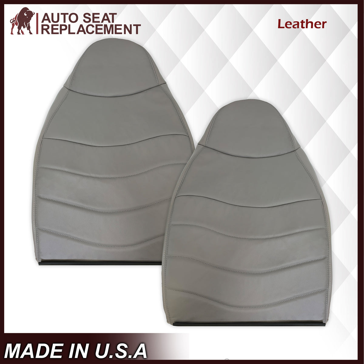 1996-1999 Ford F150 Lariat XLT Seat Cover in Medium Graphite Gray: Choose Leather or Vinyl