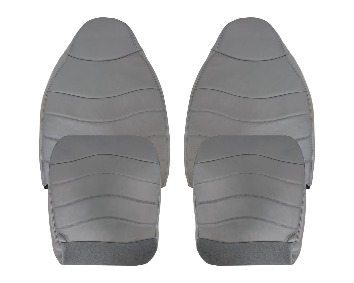 1996-1999 Ford F150 Lariat XLT Seat Cover in Medium Graphite Gray: Choose Leather or Vinyl
