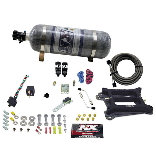 Nitrous Express - 4150 HITMAN PLUS 4-BBL (50-100-150-200HP) WITH COMPOSITE BOTTLE - 40041-12