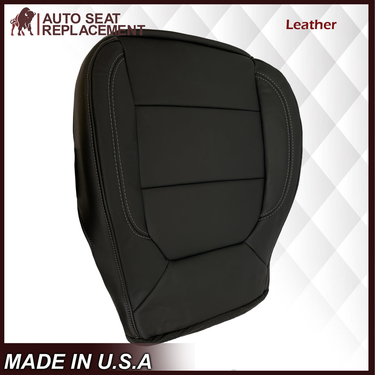 2019-2022 Chevy Silverado & GMC Sierra Non-Perforated Replacement Seat Cover in Black : Choose Your Side & Material