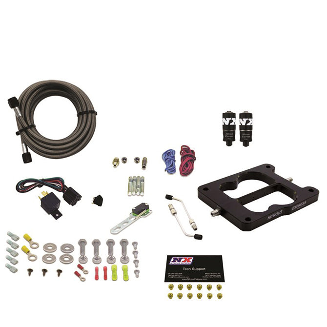 Nitrous Express - Q-JET/HOLLEY SPREAD BORE HITMAN PLUS (50-100-150-200HP) LESS BOTTLE - 40081-00