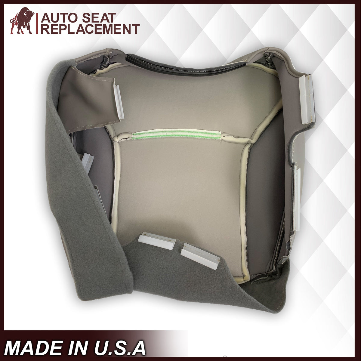 2000-2002 Ford E-Series Econoline Van Replacement Vinyl Seat Cover In Non-Perforated Gray