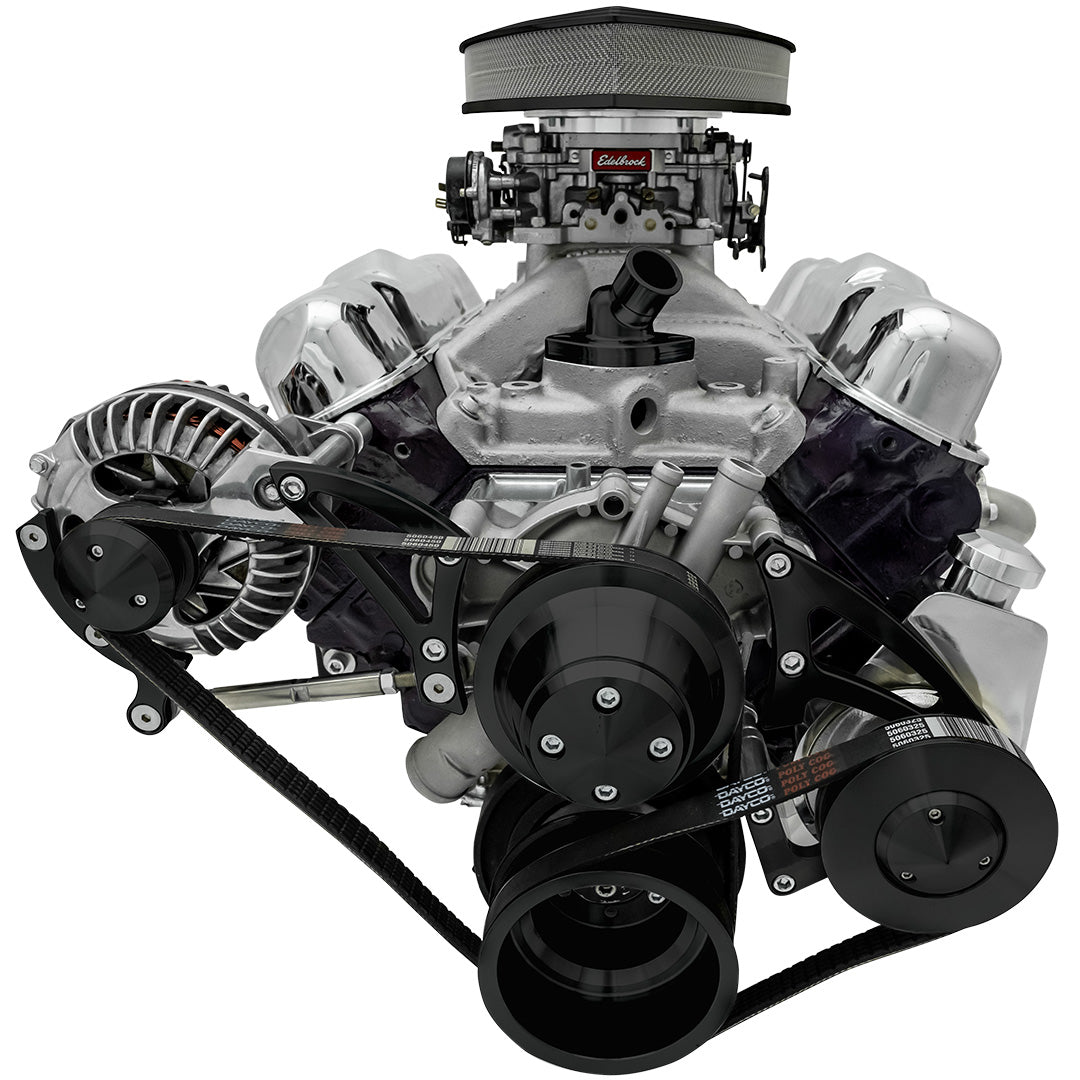 Small Block Chrysler Serpentine Conversion - PS - Saginaw-Key - Black