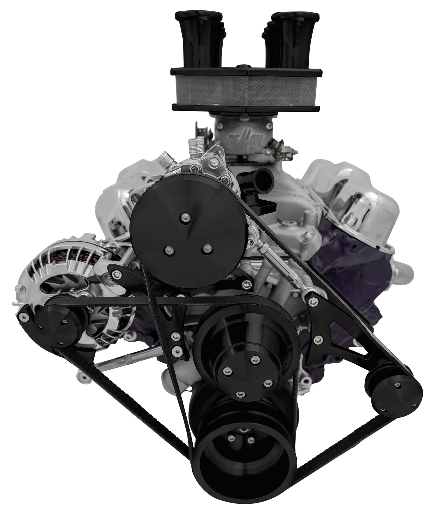 Small Block Chrysler Serpentine Conversion - AC & ALT - Black