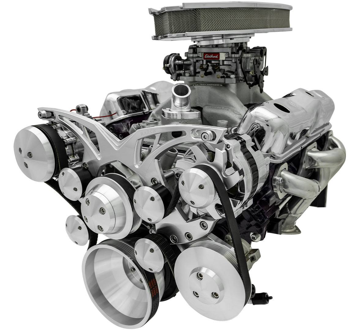 Small Block Chevy Style Track Serpentine System - AC & PS